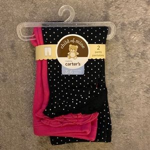 Carters 2-pack leggings; 3-6 months; New with tags.